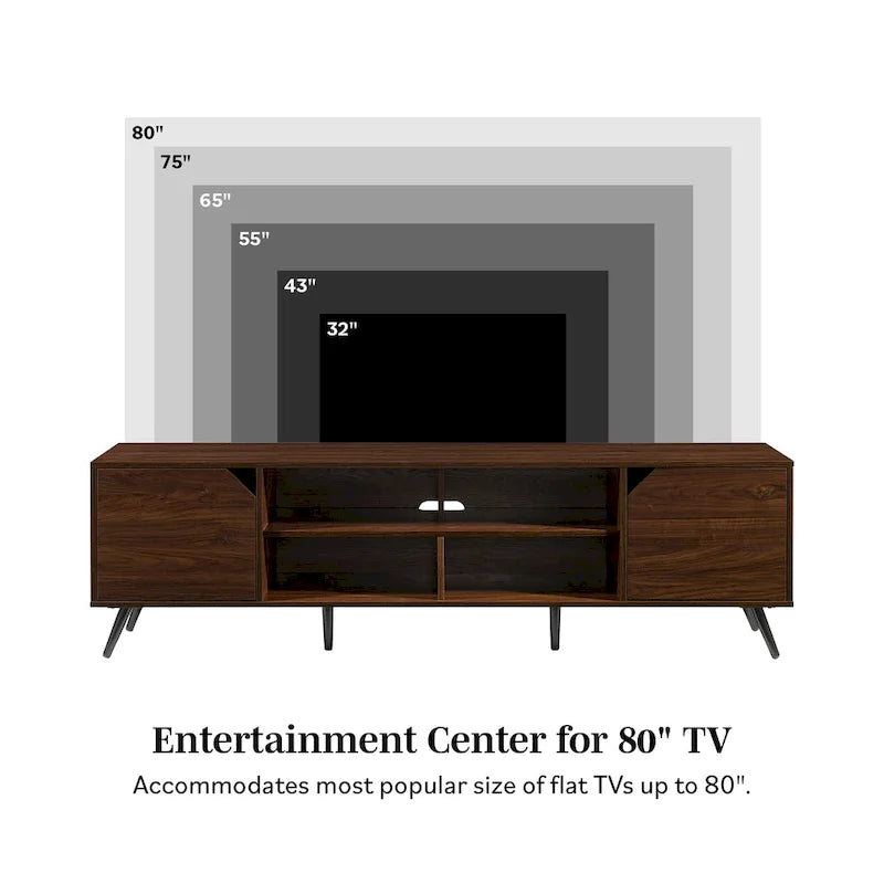 Meuble TV Mid-Century Modern de 70 pouces