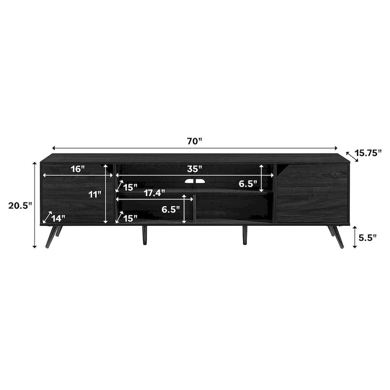 Meuble TV Mid-Century Modern de 70 pouces