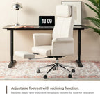 Fauteuil de bureau ergonomique pivotant à dossier haut de 49 po avec accoudoir et repose-pieds