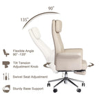 Fauteuil de bureau ergonomique pivotant à dossier haut de 49 po avec accoudoir et repose-pieds