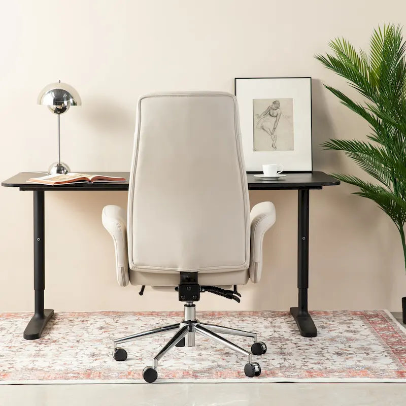 Fauteuil de bureau ergonomique pivotant à dossier haut de 49 po avec accoudoir et repose-pieds