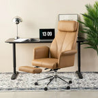 Fauteuil de bureau ergonomique pivotant à dossier haut de 49 po avec accoudoir et repose-pieds