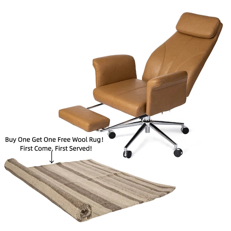 Fauteuil de bureau ergonomique pivotant à dossier haut de 49 po avec accoudoir et repose-pieds