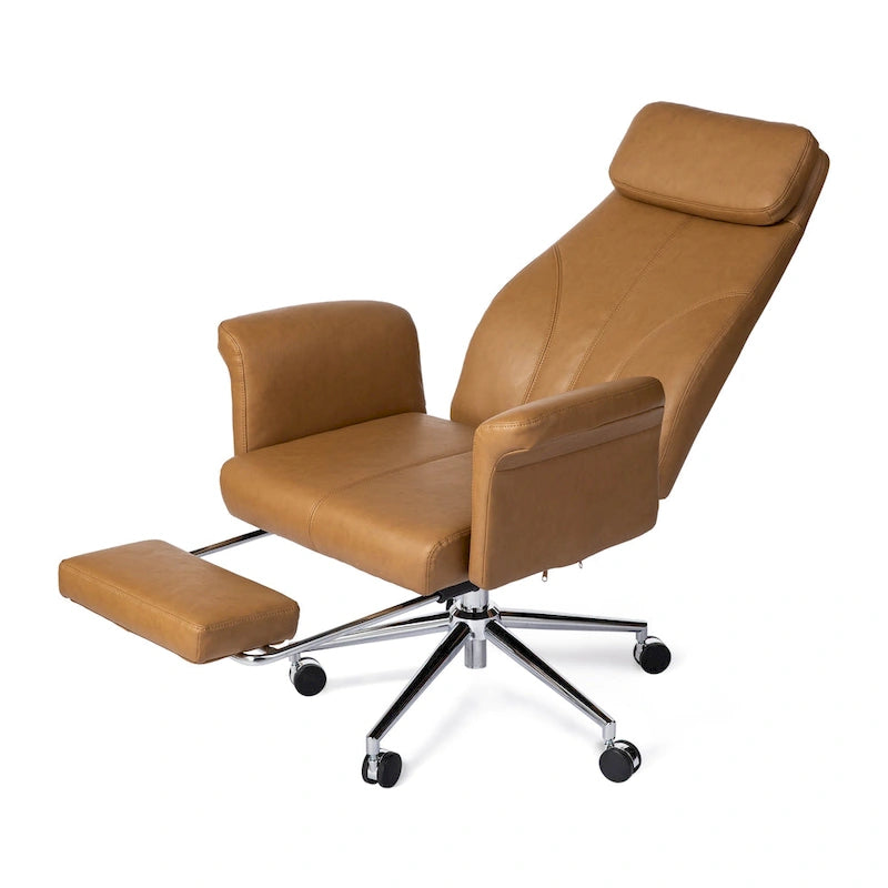 Fauteuil de bureau ergonomique pivotant à dossier haut de 49 po avec accoudoir et repose-pieds