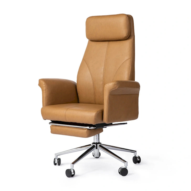 Fauteuil de bureau ergonomique pivotant à dossier haut de 49 po avec accoudoir et repose-pieds