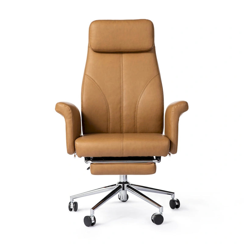 Fauteuil de bureau ergonomique pivotant à dossier haut de 49 po avec accoudoir et repose-pieds