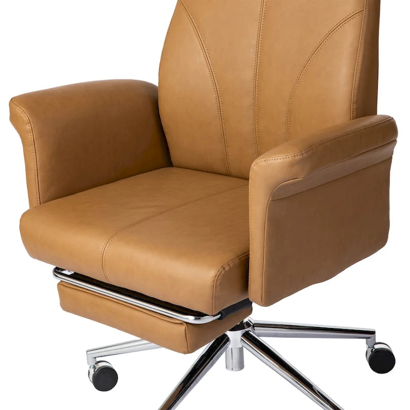 Fauteuil de bureau ergonomique pivotant à dossier haut de 49 po avec accoudoir et repose-pieds