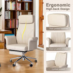 Fauteuil de bureau ergonomique pivotant à dossier haut de 49 po avec accoudoir et repose-pieds