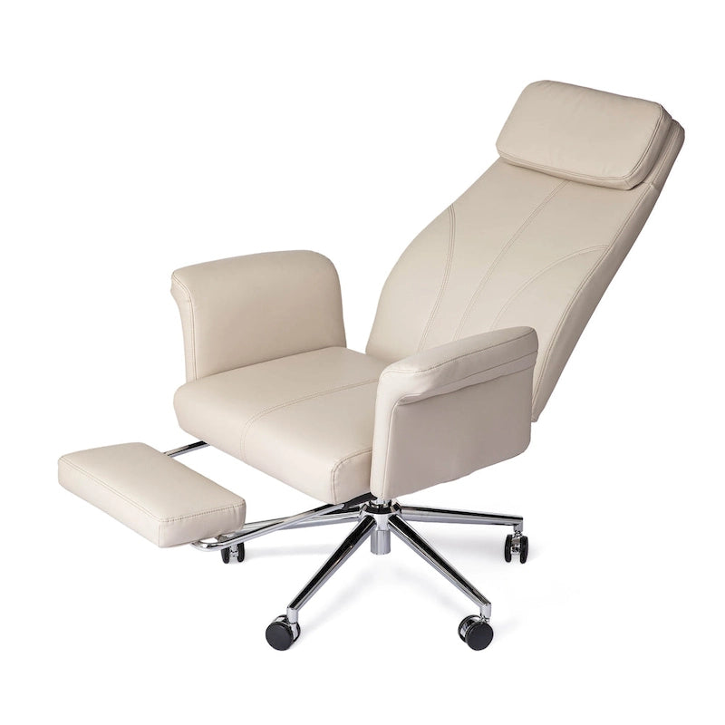 Fauteuil de bureau ergonomique pivotant à dossier haut de 49 po avec accoudoir et repose-pieds