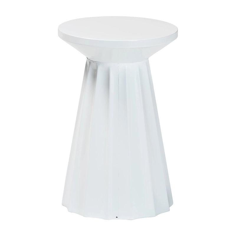 Table d'appoint festonnée en métal - Table d'appoint ronde moderne