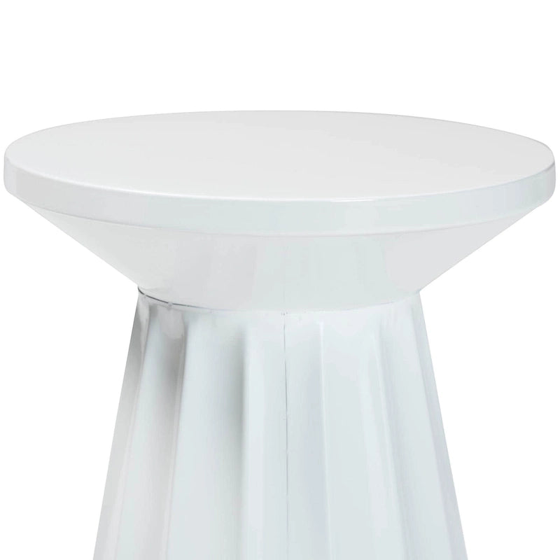 Table d'appoint festonnée en métal - Table d'appoint ronde moderne