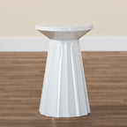 Table d'appoint festonnée en métal - Table d'appoint ronde moderne