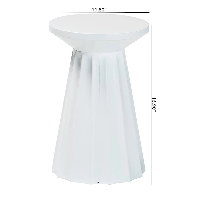 Table d'appoint festonnée en métal - Table d'appoint ronde moderne