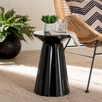 Table d'appoint festonnée en métal - Table d'appoint ronde moderne