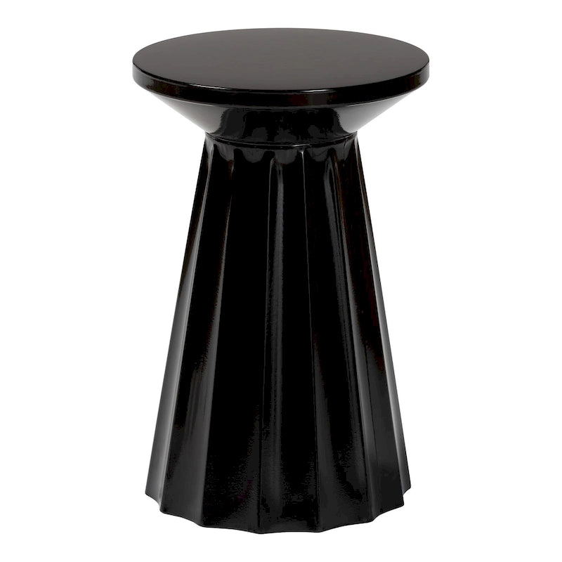 Table d'appoint festonnée en métal - Table d'appoint ronde moderne