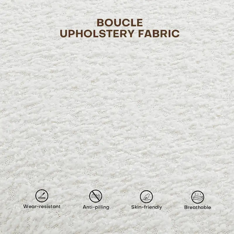 Banc de chambre rembourré en bouclette 56,3W pour entrée ou pied de lit - 56,3L x 19,7P x 17,7H