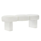Banc de chambre rembourré en bouclette 56,3W pour entrée ou pied de lit - 56,3L x 19,7P x 17,7H