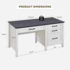 Bureau de style « ferme moderne », bureau d'ordinateur avec meuble de classement