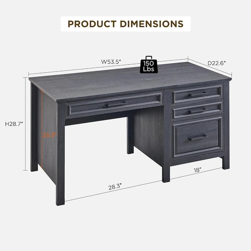 Bureau de style « ferme moderne », bureau d'ordinateur avec meuble de classement