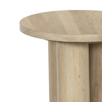 Table d'appoint ronde avec 3 pieds piliers, en bois de manguier brun naturel, 45 cm