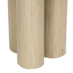 Table d'appoint ronde avec 3 pieds piliers, en bois de manguier brun naturel, 45 cm
