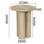 Table d'appoint ronde avec 3 pieds piliers, en bois de manguier brun naturel, 45 cm