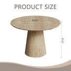 Table à manger ronde en bois naturel avec piétement conique en bois