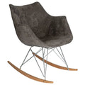Fauteuil à bascule de puériculture moderne en velours - Fauteuil d'appoint du milieu du siècle