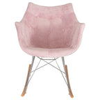 Fauteuil à bascule de puériculture moderne en velours - Fauteuil d'appoint du milieu du siècle