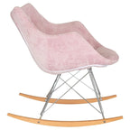 Fauteuil à bascule de puériculture moderne en velours - Fauteuil d'appoint du milieu du siècle