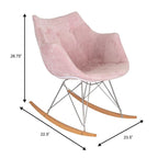 Fauteuil à bascule de puériculture moderne en velours - Fauteuil d'appoint du milieu du siècle