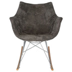 Fauteuil à bascule de puériculture moderne en velours - Fauteuil d'appoint du milieu du siècle