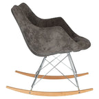 Fauteuil à bascule de puériculture moderne en velours - Fauteuil d'appoint du milieu du siècle
