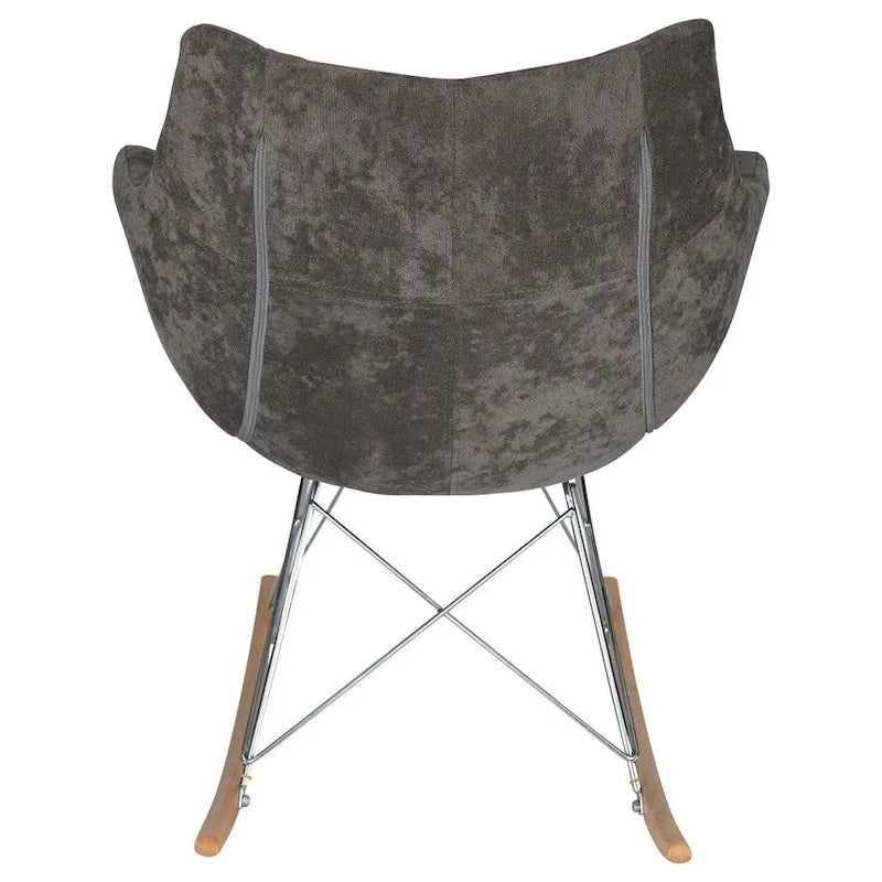Fauteuil à bascule de puériculture moderne en velours - Fauteuil d'appoint du milieu du siècle
