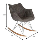 Fauteuil à bascule de puériculture moderne en velours - Fauteuil d'appoint du milieu du siècle