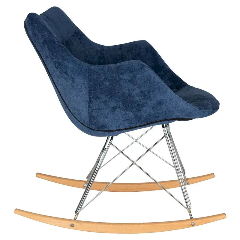 Fauteuil à bascule de puériculture moderne en velours - Fauteuil d'appoint du milieu du siècle
