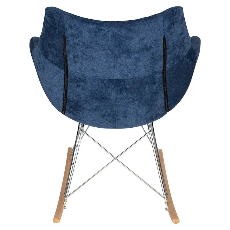 Fauteuil à bascule de puériculture moderne en velours - Fauteuil d'appoint du milieu du siècle