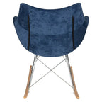 Fauteuil à bascule de puériculture moderne en velours - Fauteuil d'appoint du milieu du siècle