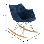 Fauteuil à bascule de puériculture moderne en velours - Fauteuil d'appoint du milieu du siècle