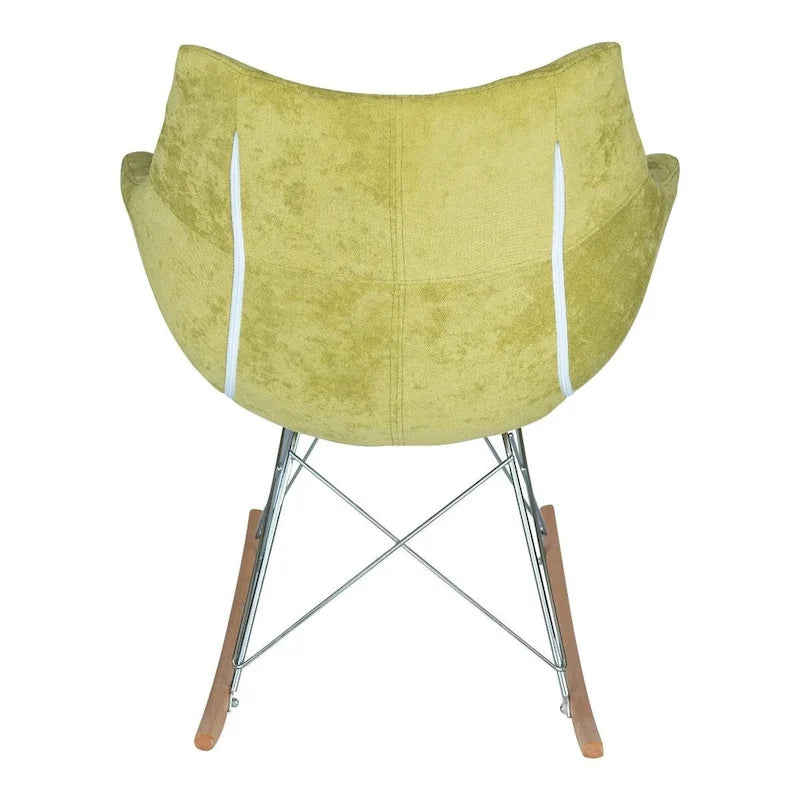 Fauteuil à bascule de puériculture moderne en velours - Fauteuil d'appoint du milieu du siècle