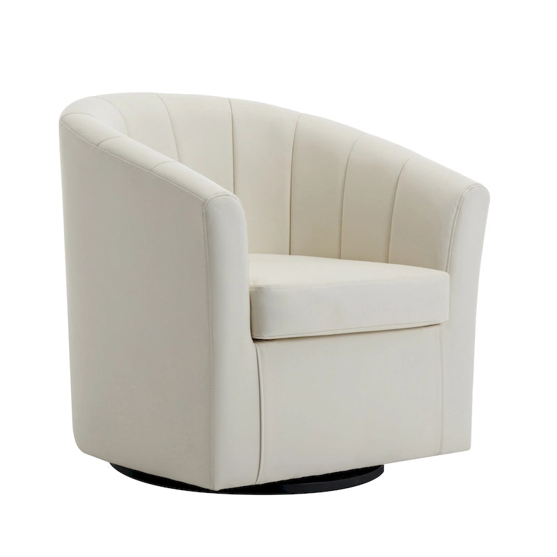 Fauteuil pivotant en similicuir avec coussin amovible