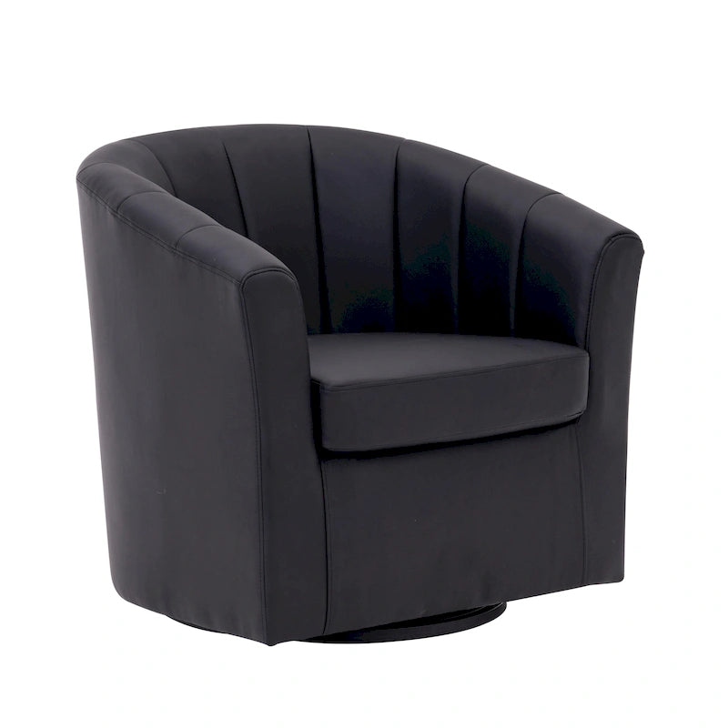 Fauteuil pivotant en similicuir avec coussin amovible