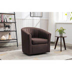 Fauteuil pivotant en similicuir avec coussin amovible