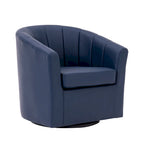Fauteuil pivotant en similicuir avec coussin amovible