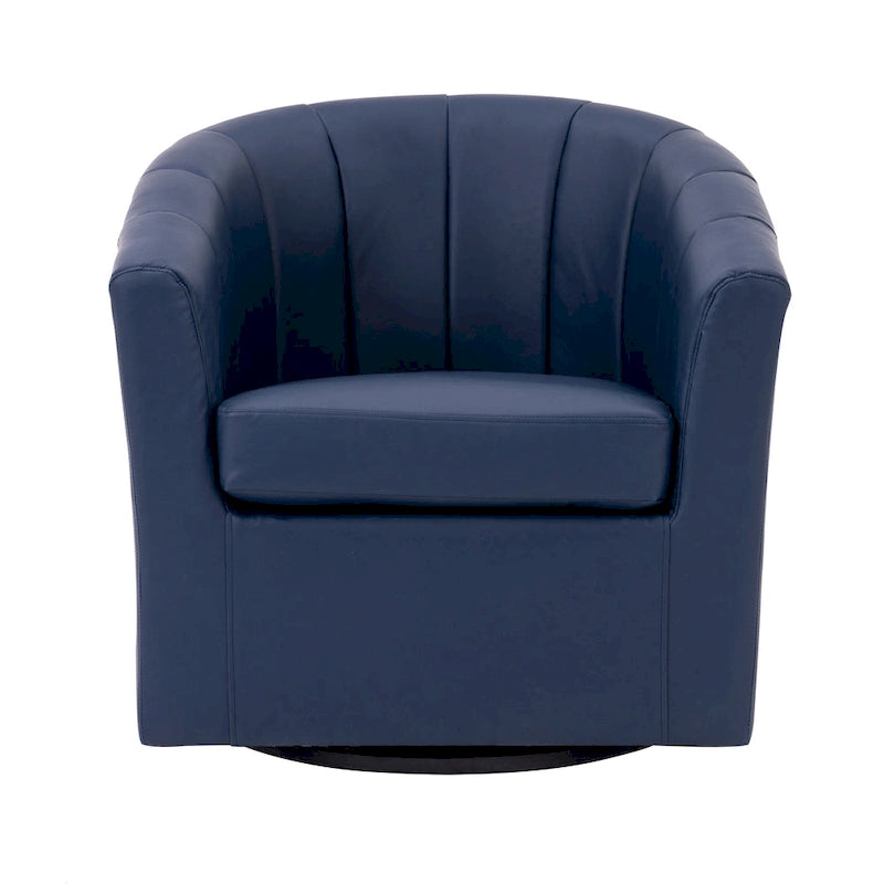 Fauteuil pivotant en similicuir avec coussin amovible