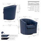 Fauteuil pivotant en similicuir avec coussin amovible