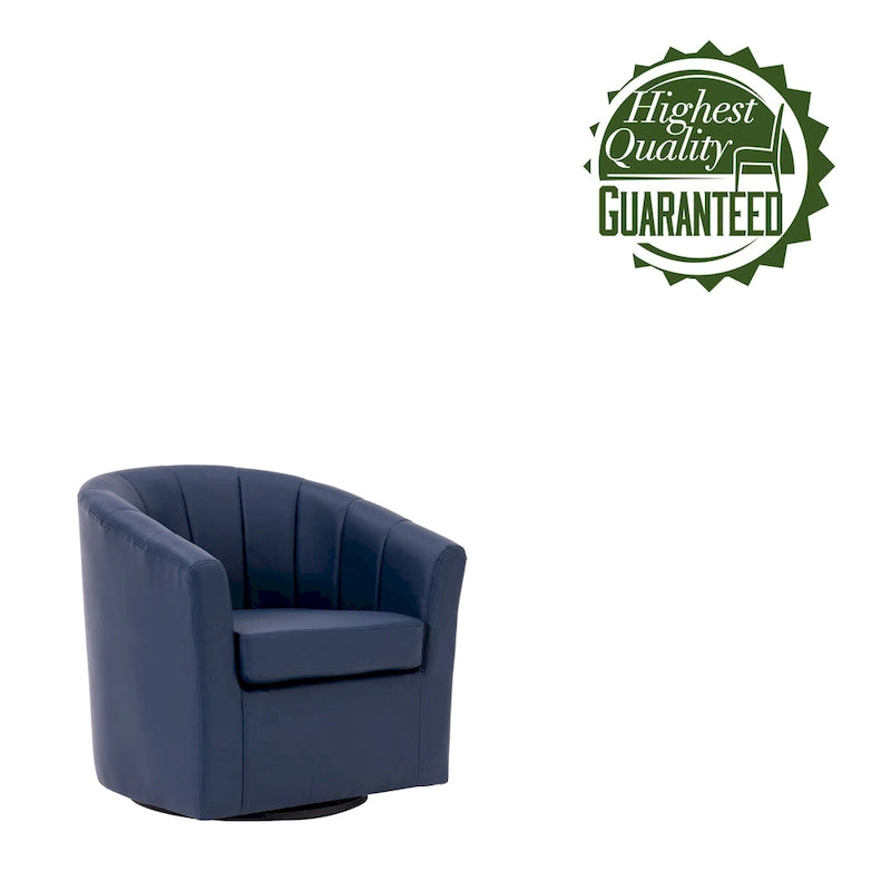 Fauteuil pivotant en similicuir avec coussin amovible