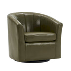Fauteuil pivotant en similicuir avec coussin amovible