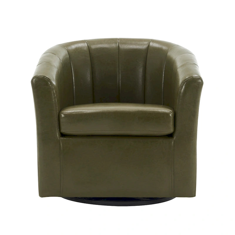 Fauteuil pivotant en similicuir avec coussin amovible