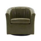 Fauteuil pivotant en similicuir avec coussin amovible